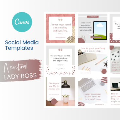 Neutral Lady Boss Canva Templates