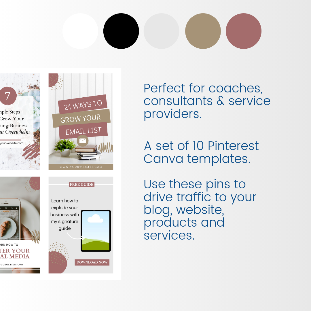 Neutral Lady Boss Pinterest Canva Templates - Image 2