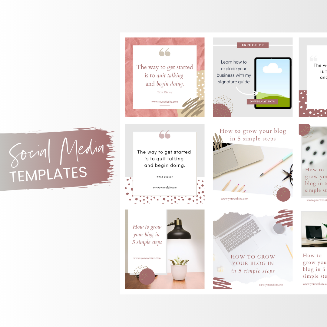 *Bundle* Neutral Lady Boss Social Media + Pinterest Canva Templates - Image 3