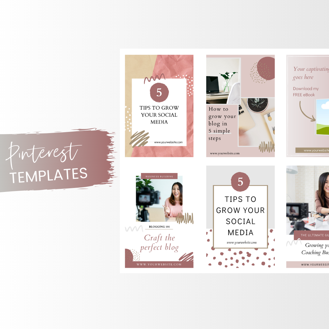 *Bundle* Neutral Lady Boss Social Media + Pinterest Canva Templates - Image 4