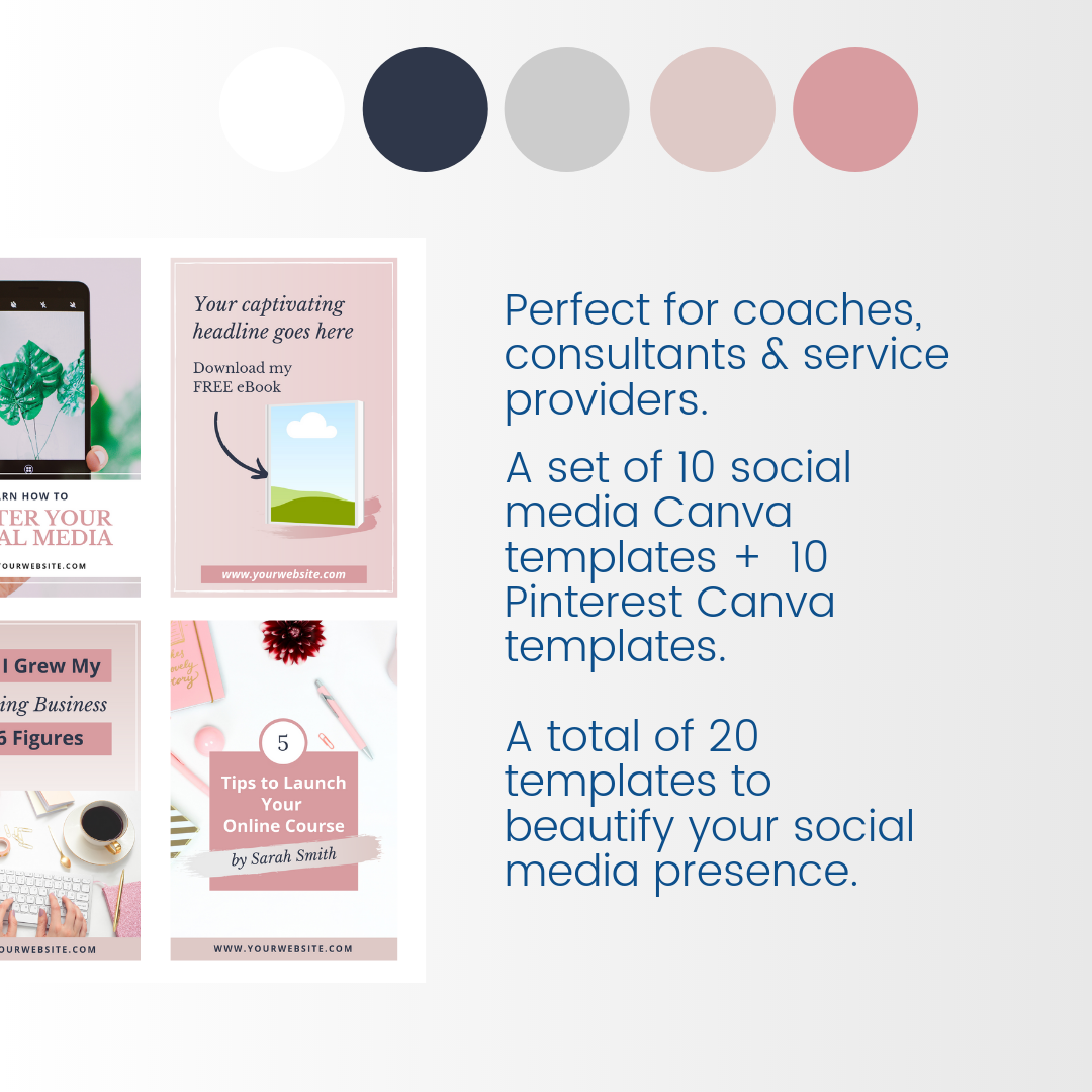 *Bundle* Classic Lady Boss Social Media + Pinterest Canva Templates - Image 2