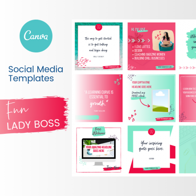 Fun Lady Boss Canva Templates