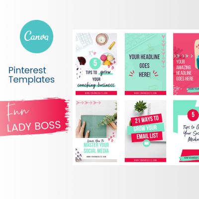 Fun Lady Boss Pinterest Canva Templates