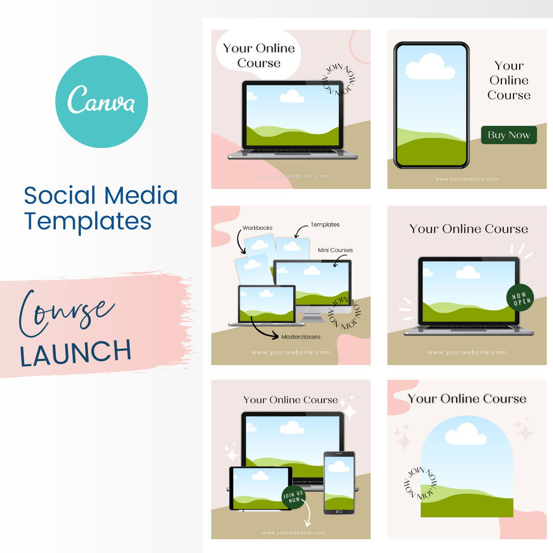 Course Launch Canva Templates
